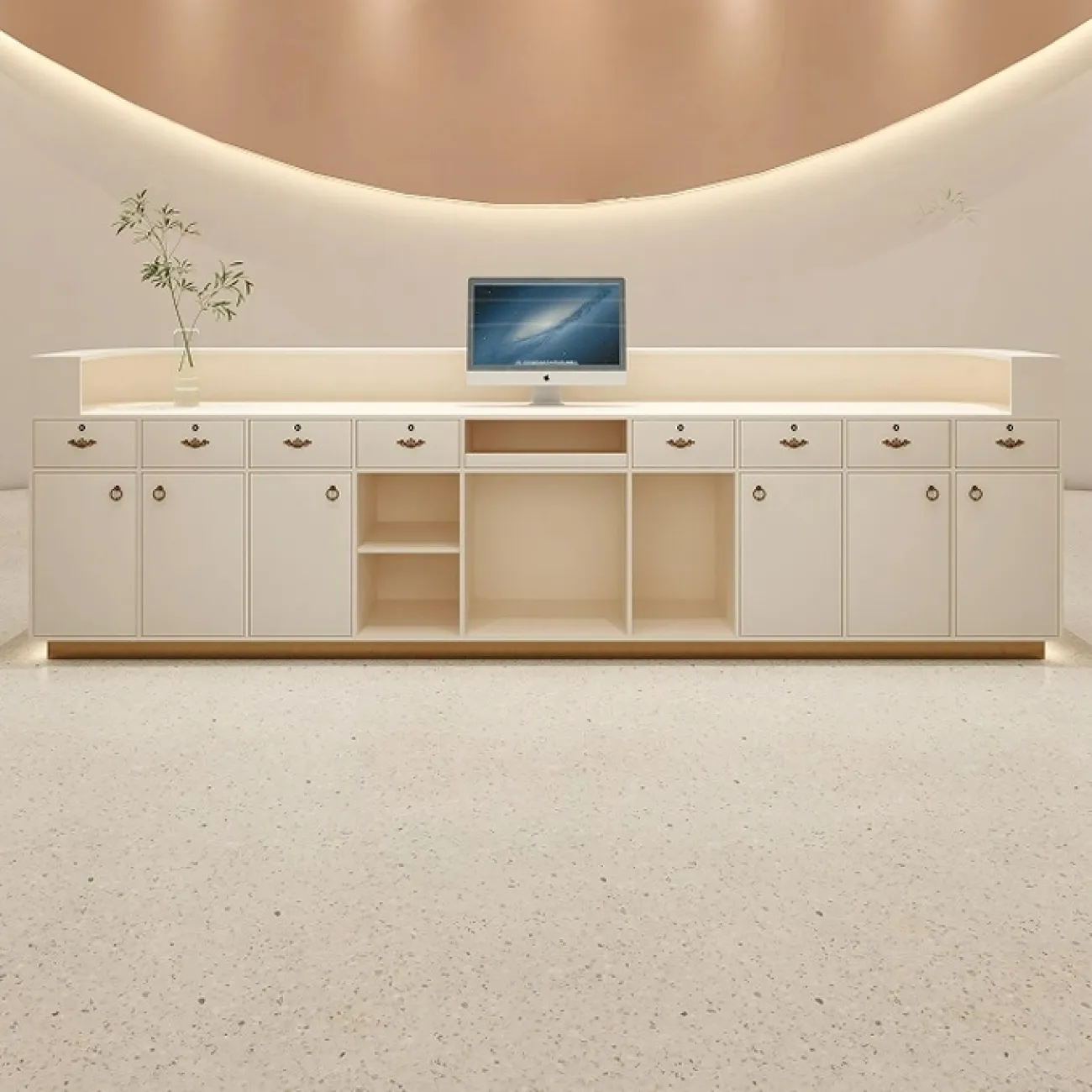 Роскошная стойка ресепшен Belinda от LaLume с подсветкой RS40218-32 Роскошная стойка ресепшен Belinda от LaLume с подсветкой RS40218-32