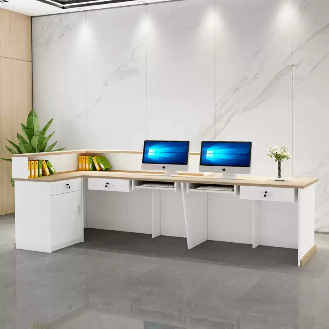 Роскошная стойка ресепшен Yimei от LaLume с подсветкой RS40222-32 Роскошная стойка ресепшен Yimei от LaLume с подсветкой RS40222-32