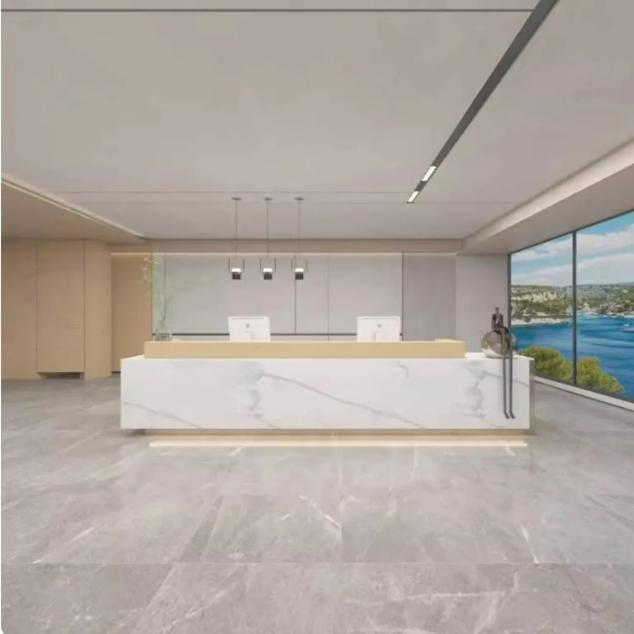 Роскошная стойка ресепшен от LaLume с подсветкой RS40228-32