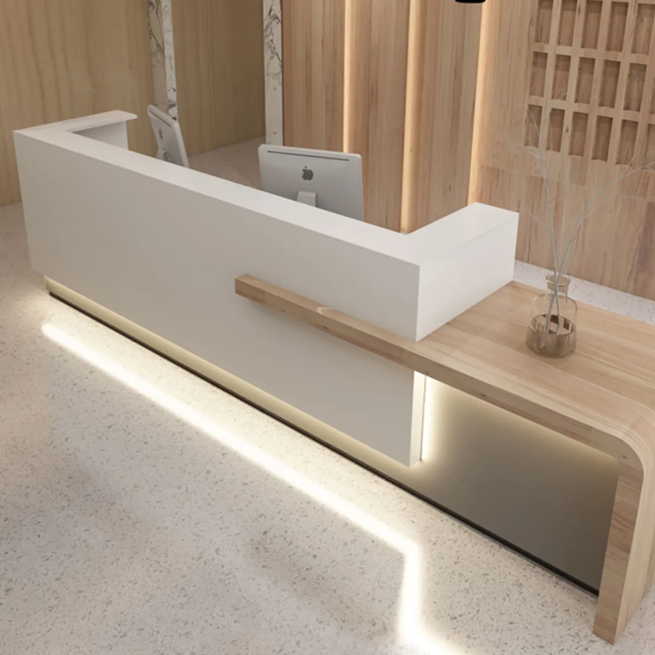 Роскошная стойка ресепшен от LaLume с подсветкой RS40228-32