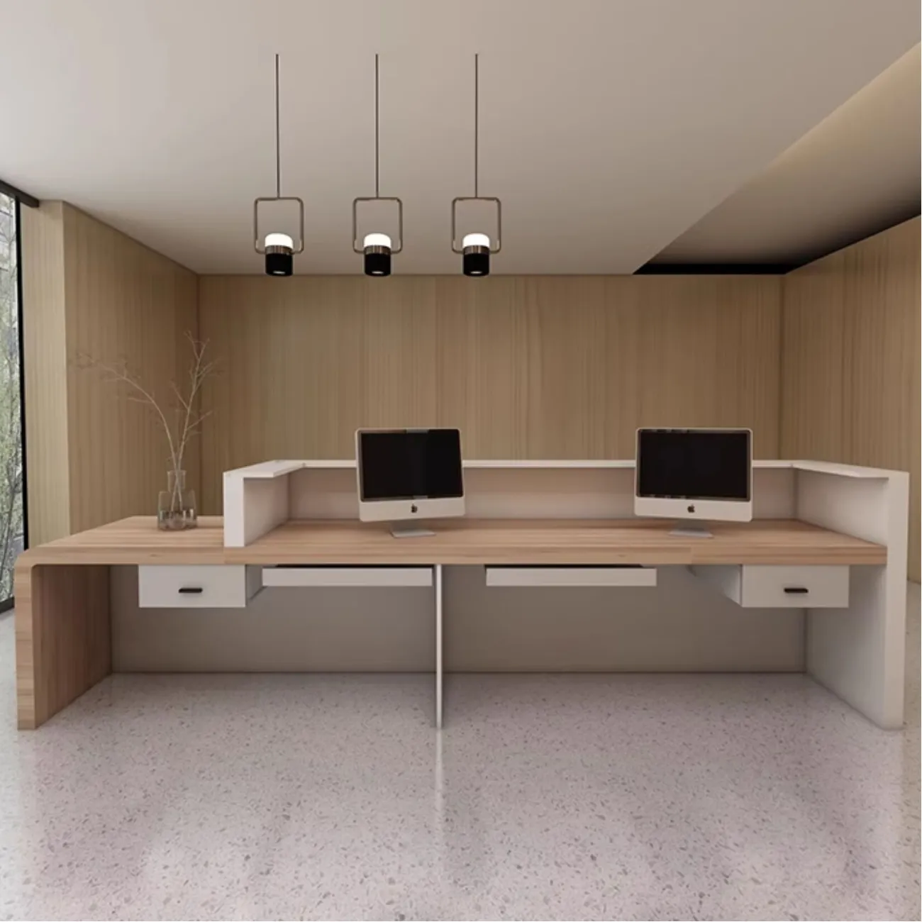 Роскошная стойка ресепшен от LaLume с подсветкой RS40228-32