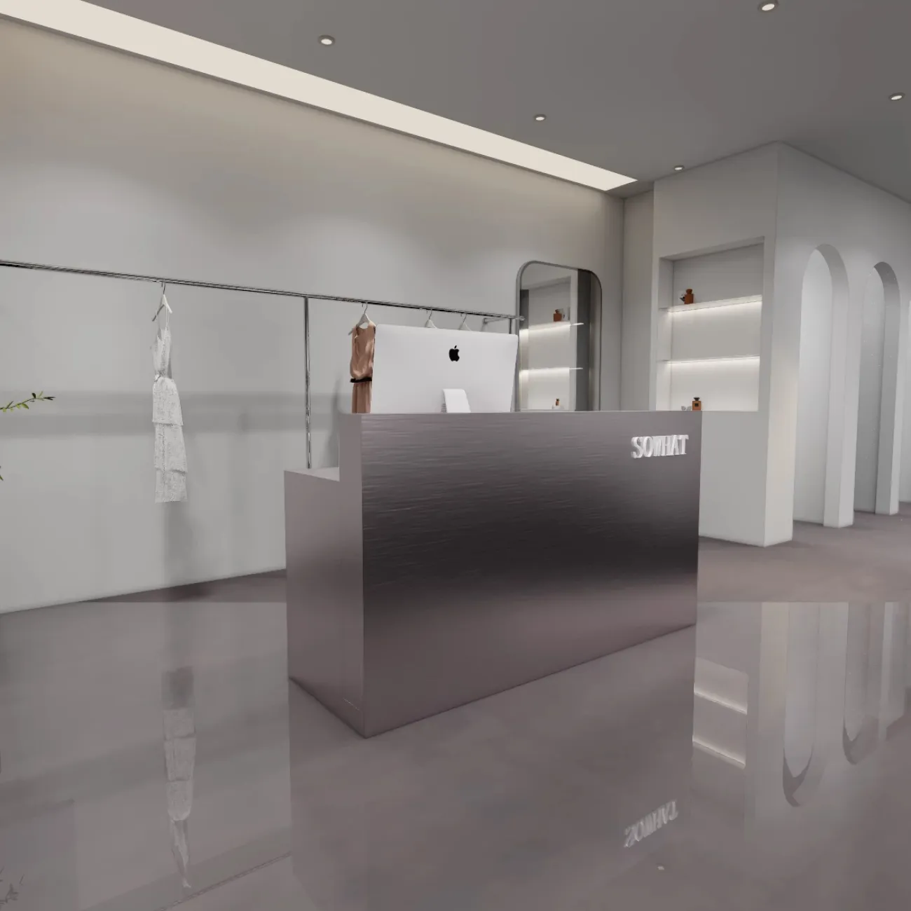 Роскошная стойка ресепшен от LaLume с подсветкой RS40229-32