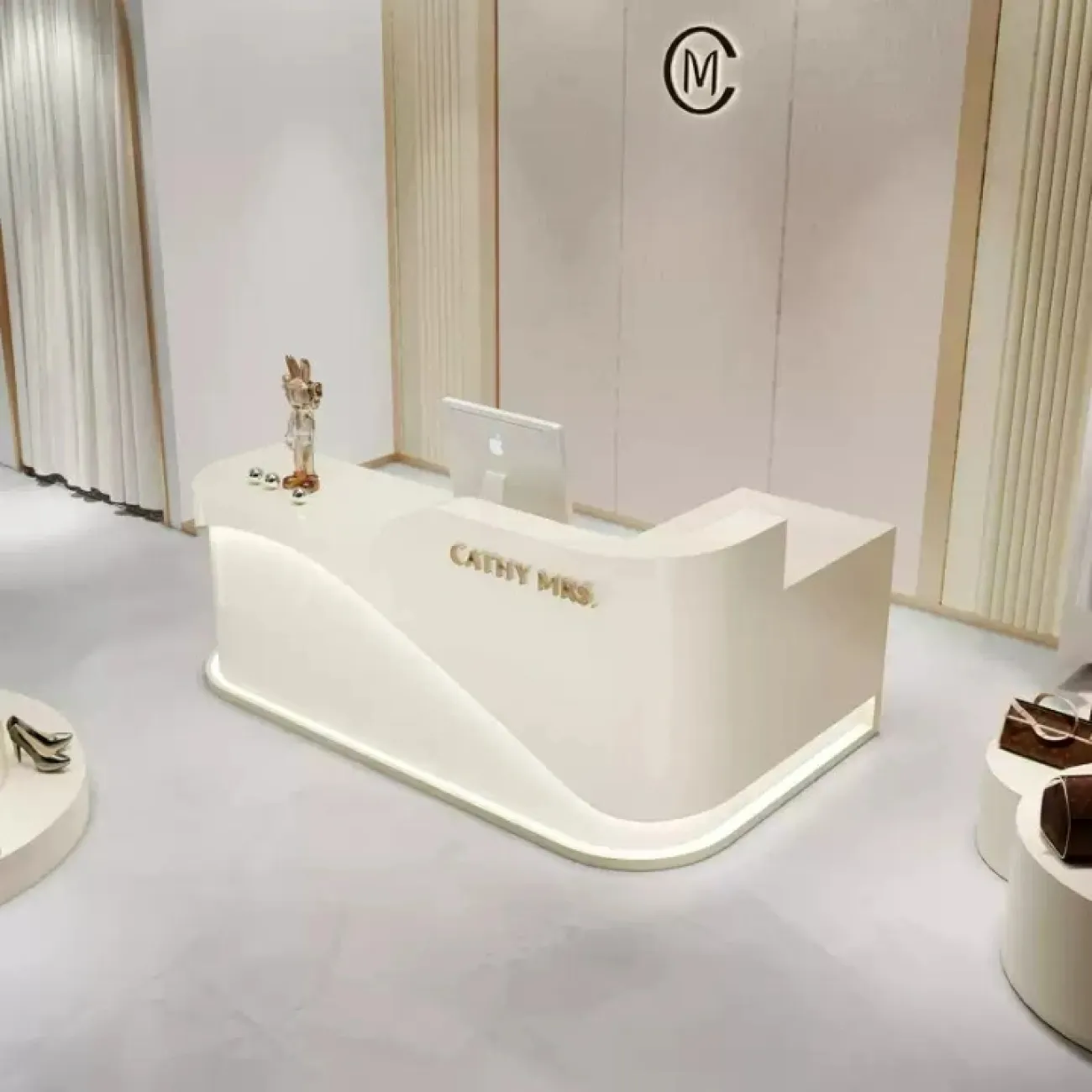 Угловая стойка ресепшен от LaLume с подсветкой RS40232-32