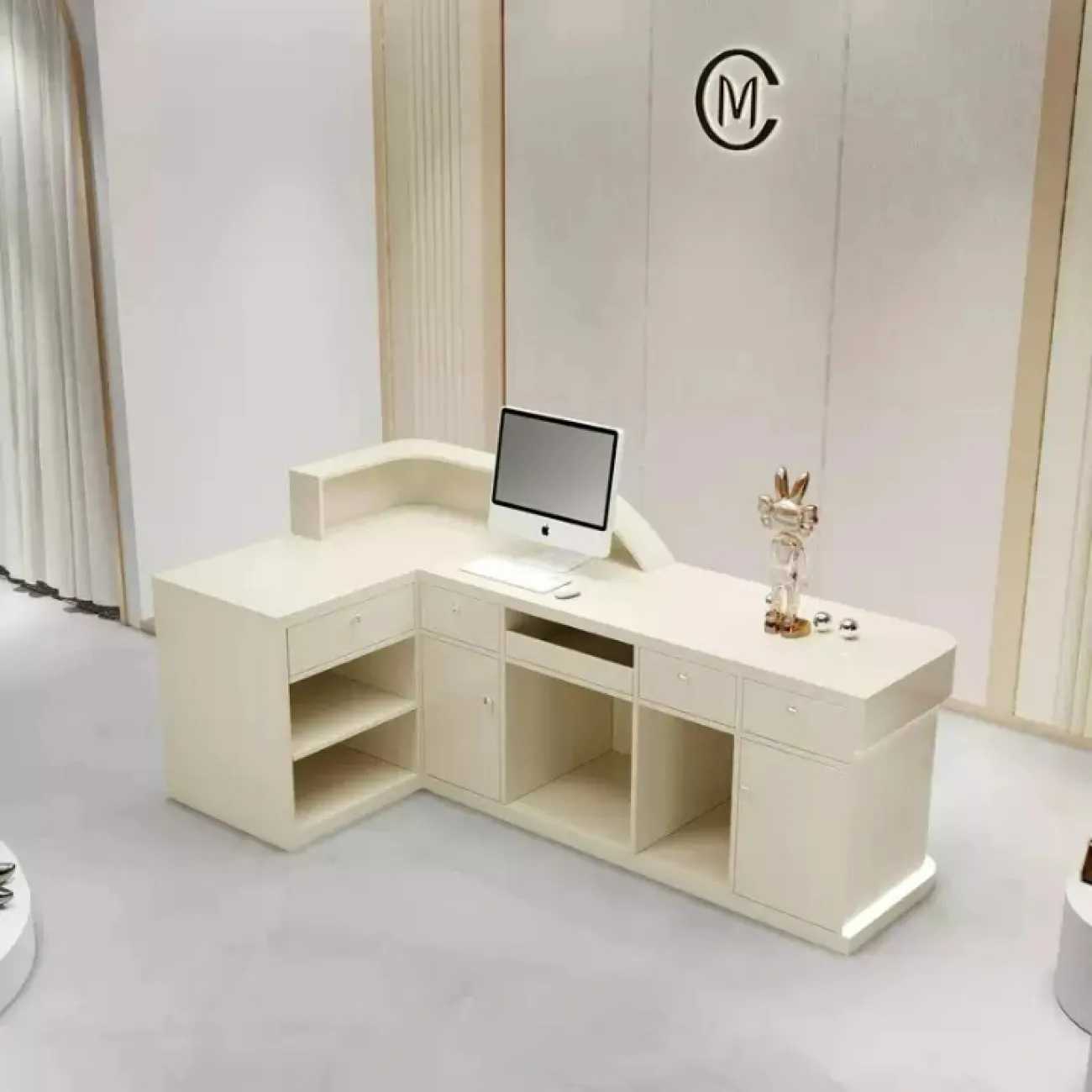 Угловая стойка ресепшен от LaLume с подсветкой RS40232-32