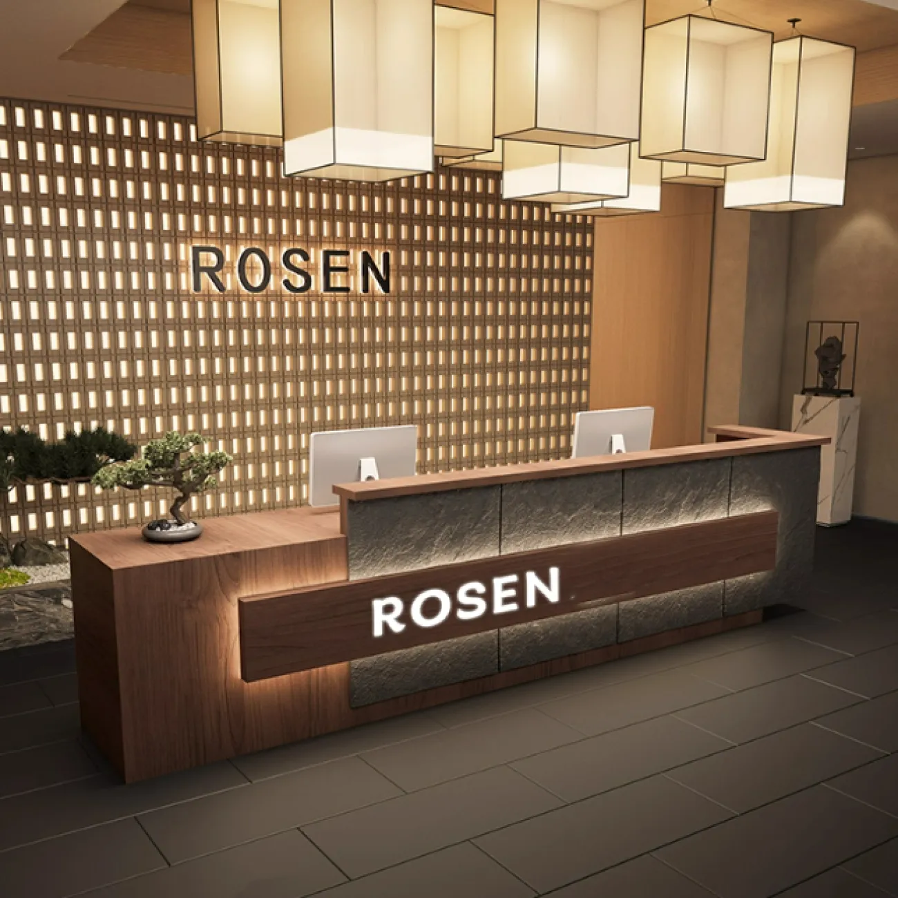 Роскошная стойка ресепшен от LaLume с подсветкой RS40234-32