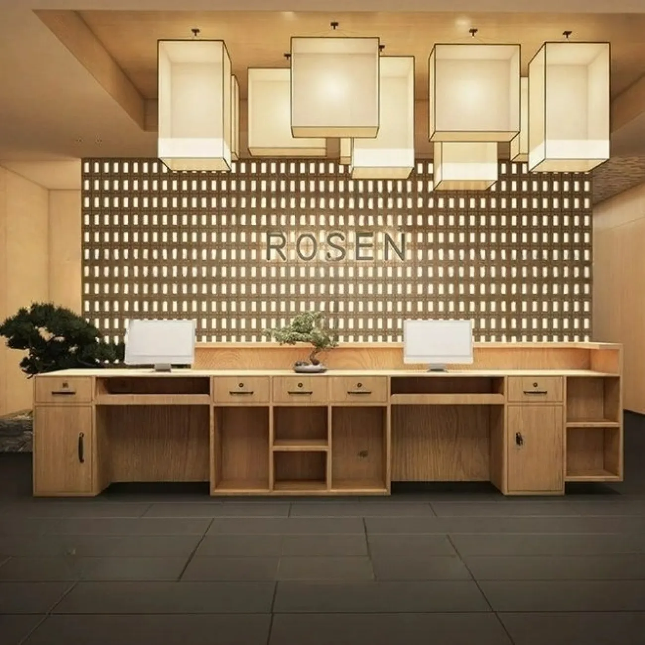 Роскошная стойка ресепшен от LaLume с подсветкой RS40234-32