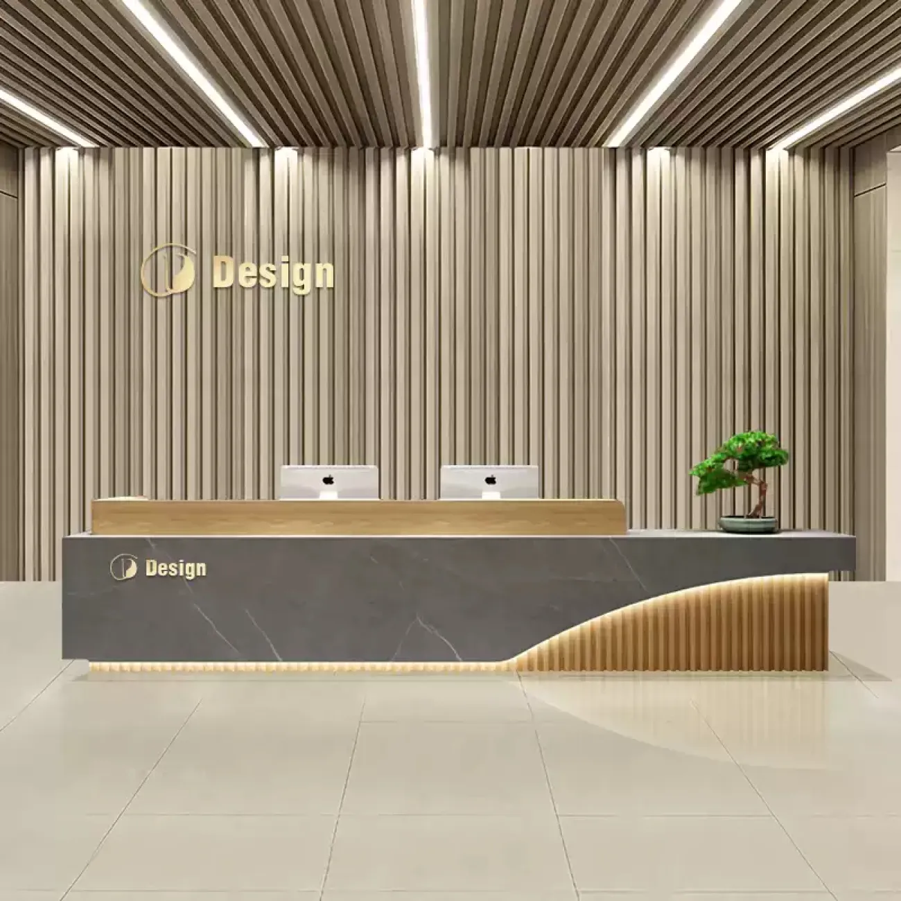 Роскошная стойка ресепшен от LaLume с подсветкой RS40235-32