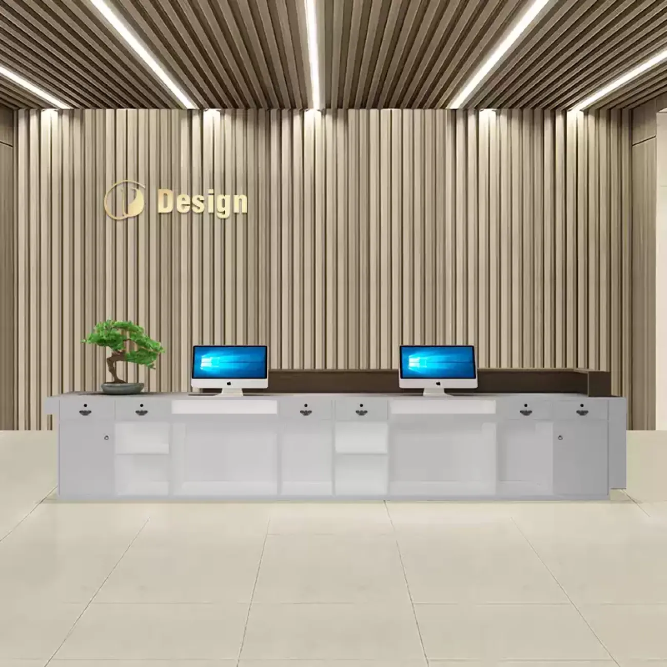 Роскошная стойка ресепшен от LaLume с подсветкой RS40235-32