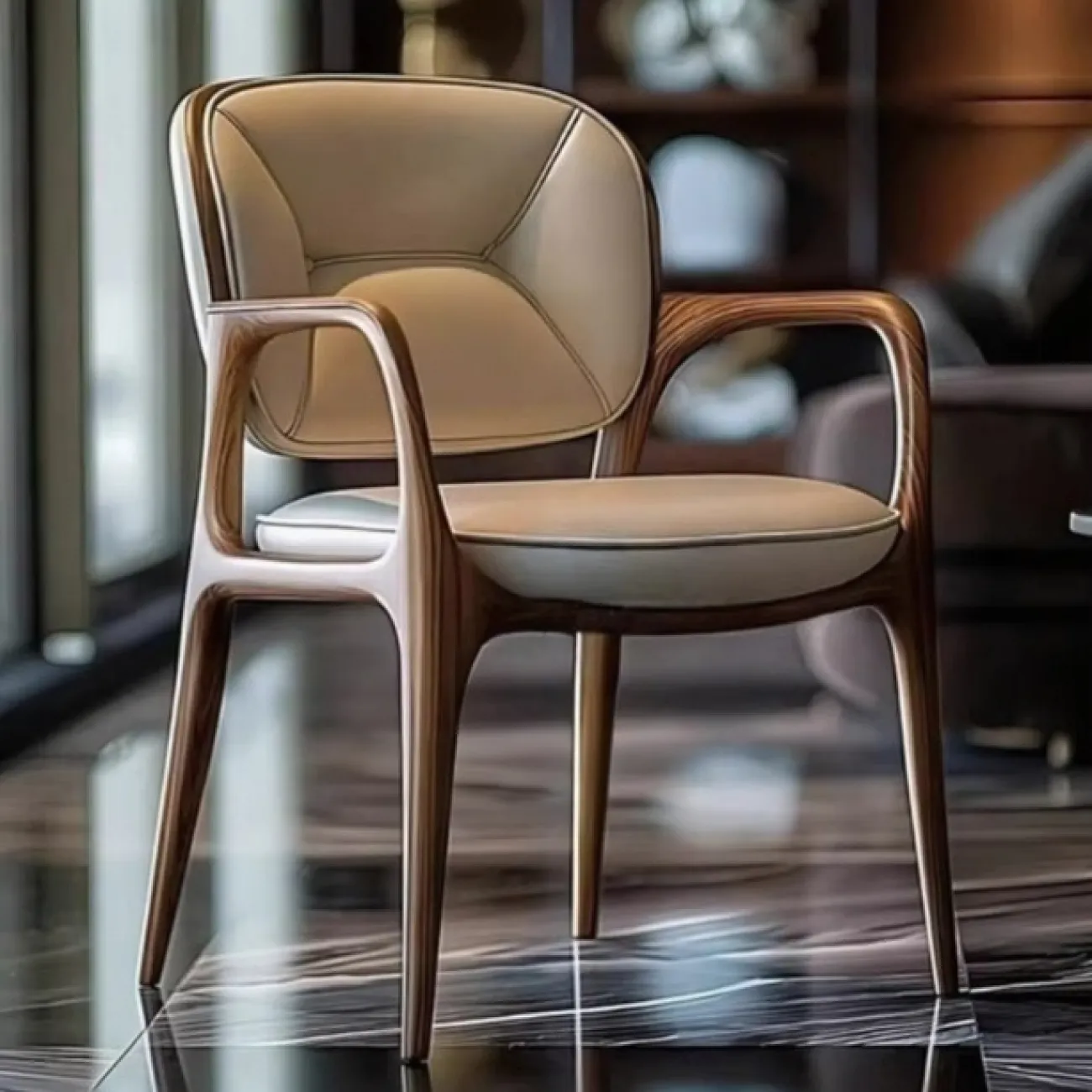 Элегантный обеденный стул Shangshe от LaLume из дерева ST40238-32