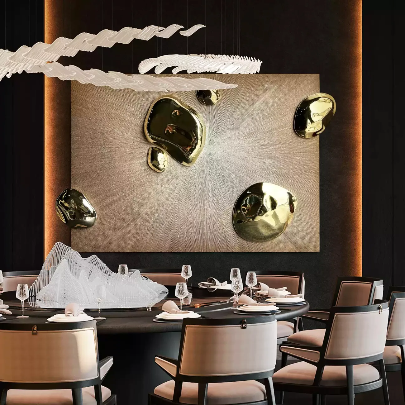 Современное дизайнерское панно JimiHomeArt от LaLume из дерева PN40240-32