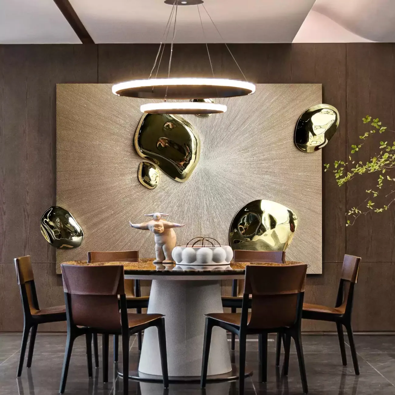 Современное дизайнерское панно JimiHomeArt от LaLume из дерева PN40240-32