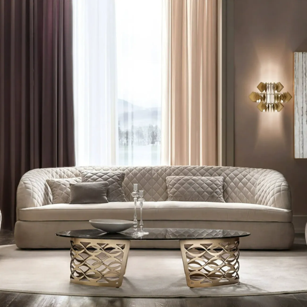 Трехместный диван Cantori от LaLume эргономичной формы DV40251-32