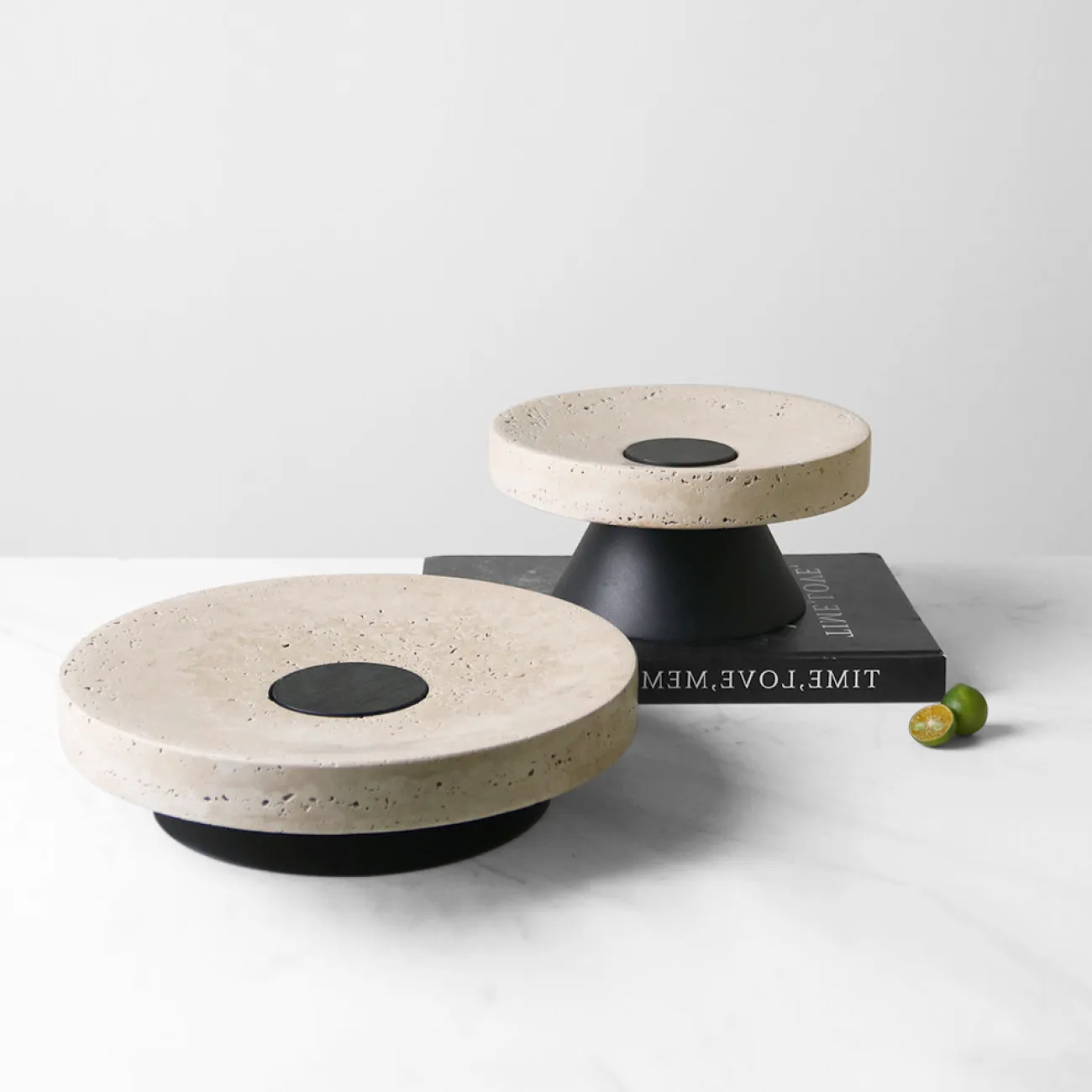 Оригинальный поднос на подставке Vavinci от LaLume мрамора и травертина FZ40267-32