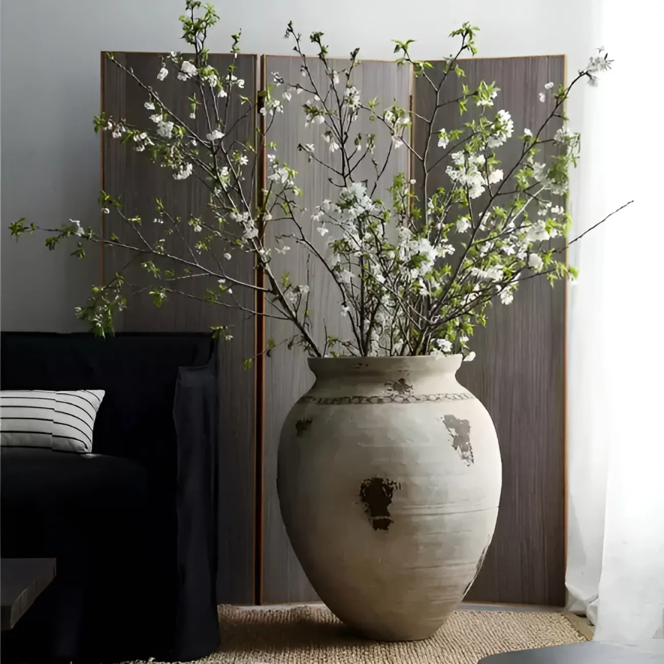 Античная напольная ваза White Lily от LaLume из керамики VZ40276-32