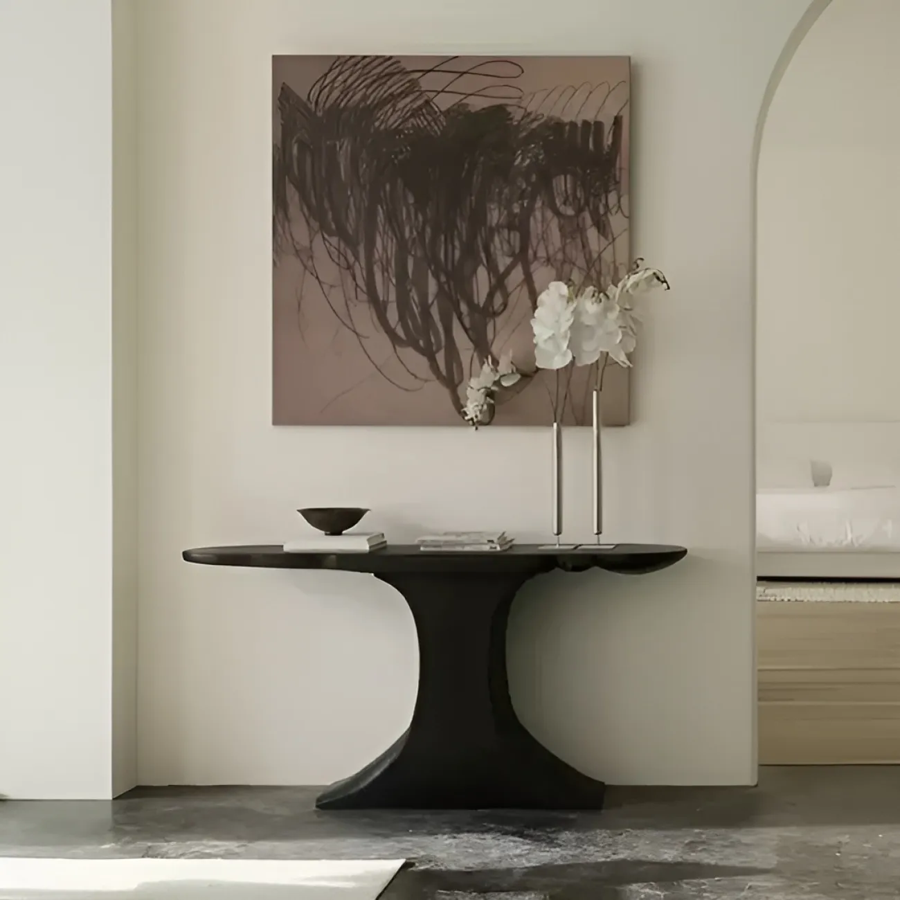 Элегантный пристенный столик White Lily от LaLume из дерева PS40277-32