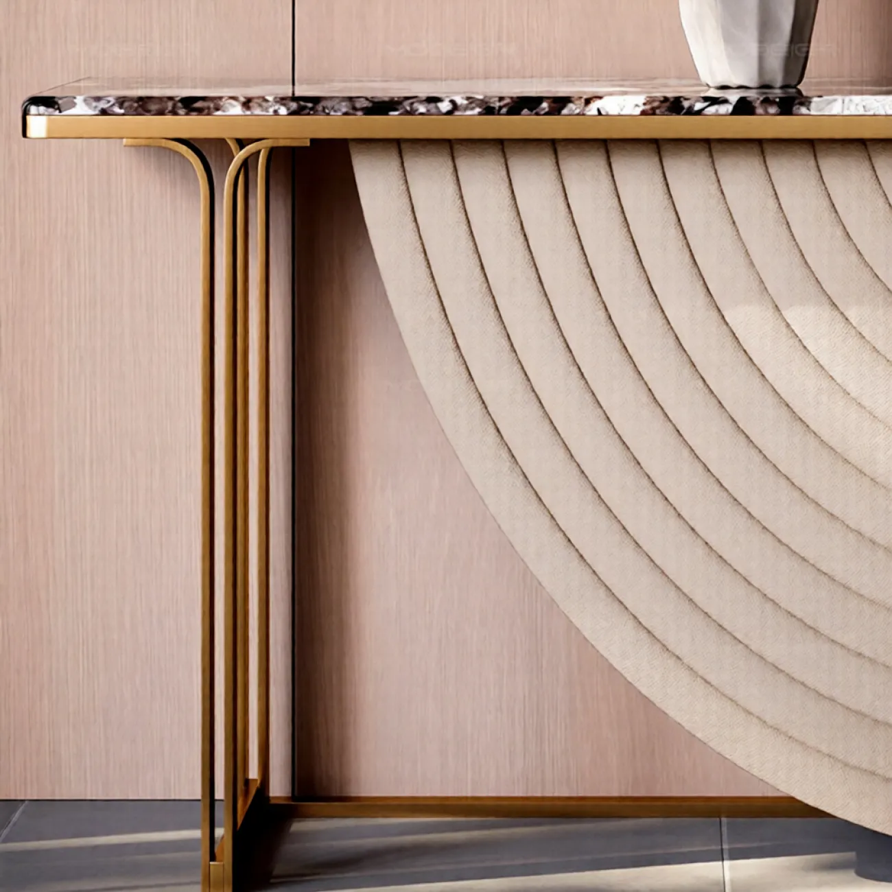 Элегантный пристенный столик Mobeier от LaLume с мраморной столешницей PS40323-32