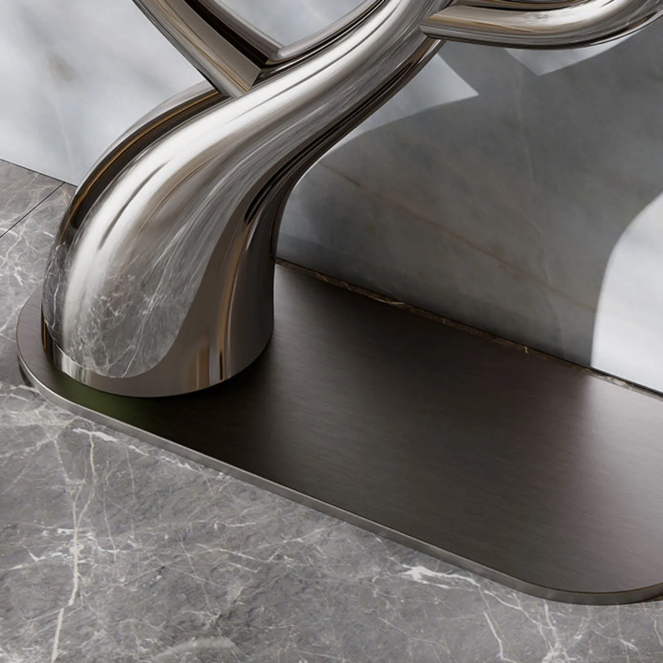 Элегантный пристенный столик Dazoo от LaLume с мраморной столешницей PS40326-32