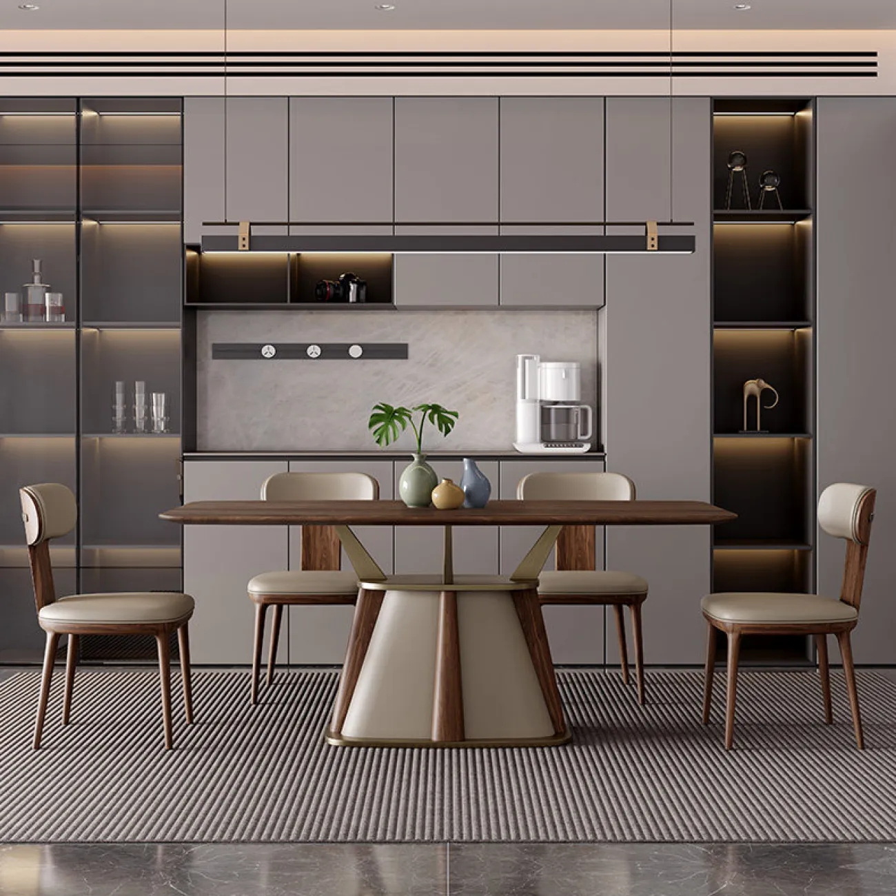 Роскошный обеденный стол Dazoo от LaLume с деревянной столешницей OS40330-32