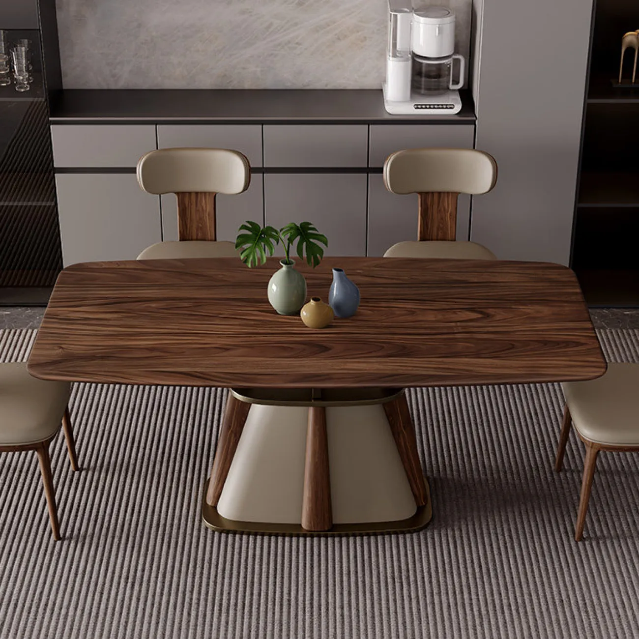 Роскошный обеденный стол Dazoo от LaLume с деревянной столешницей OS40330-32