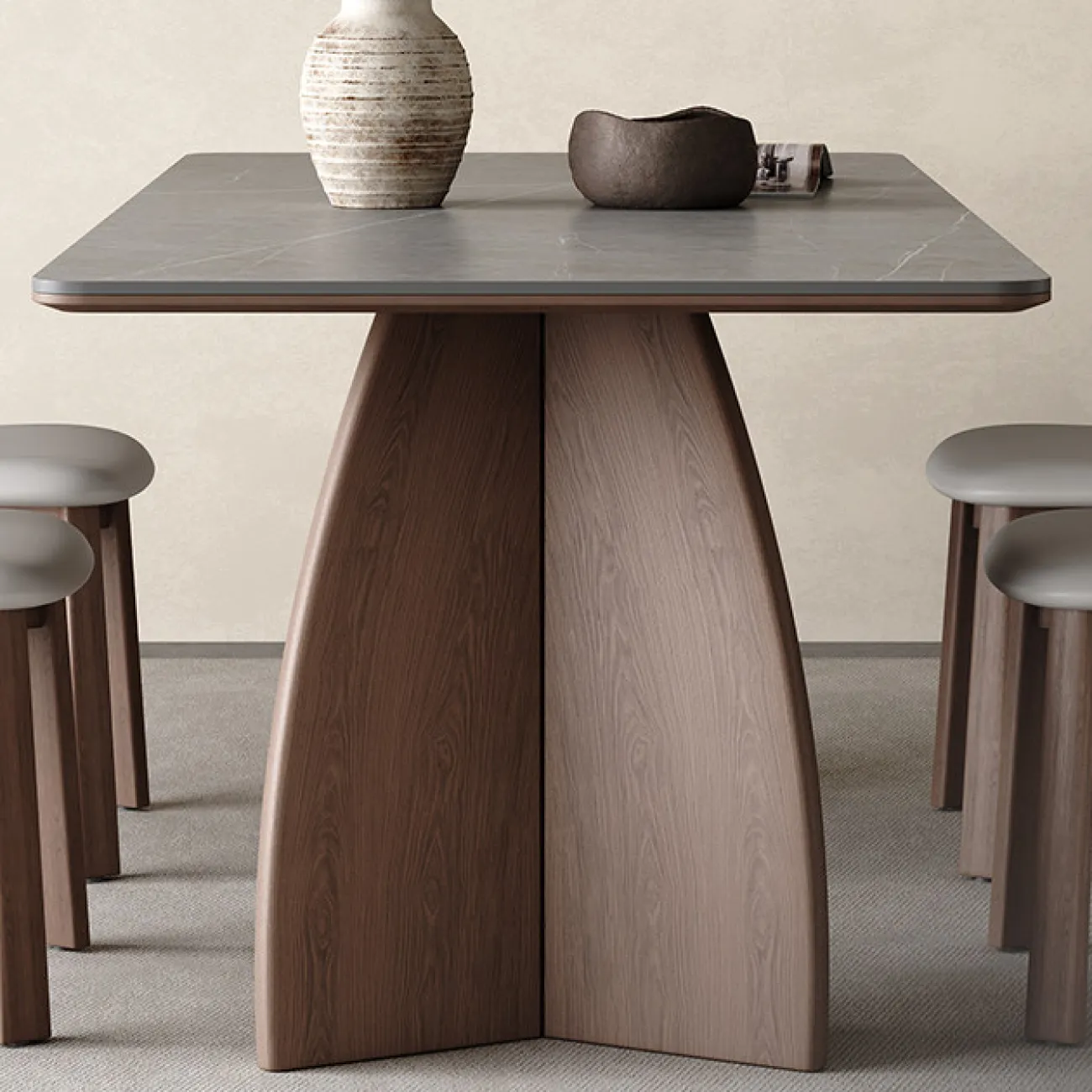 Элегантный обеденный стол Auguste от LaLume с мраморной столешницей OS40331-32