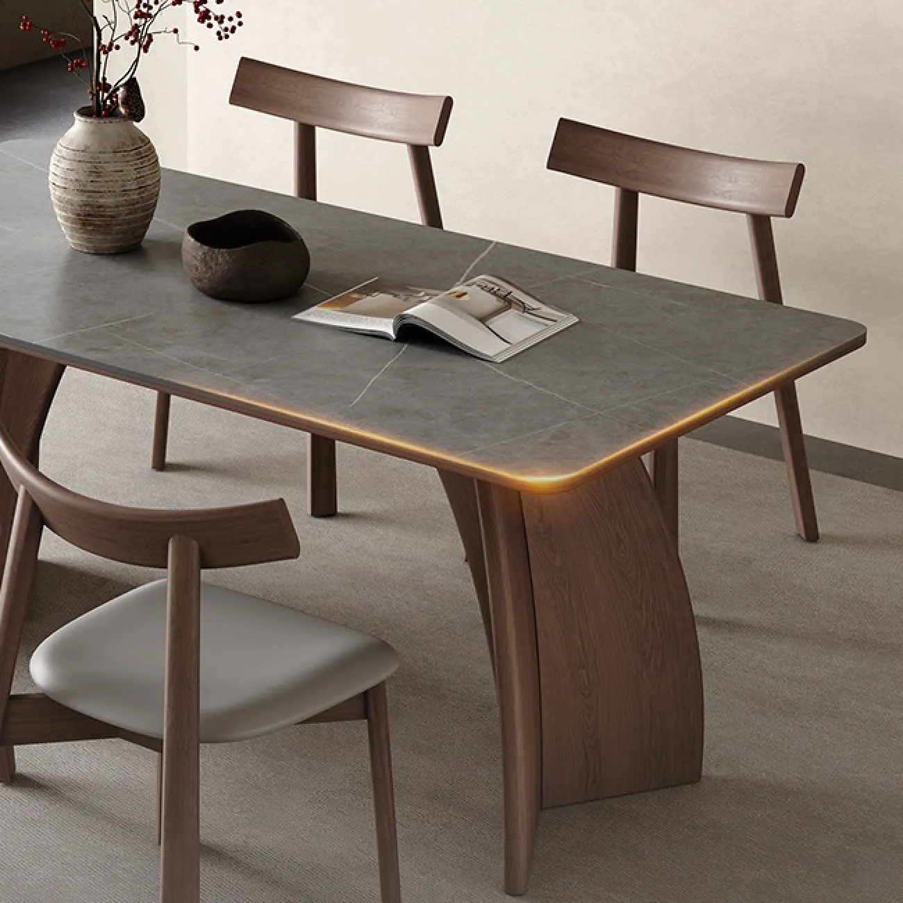 Элегантный обеденный стол Auguste от LaLume с мраморной столешницей OS40331-32