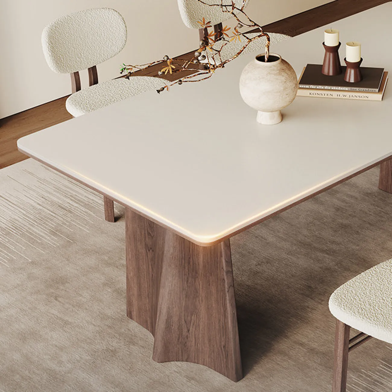 Элегантный обеденный стол Auguste от LaLume с мраморной столешницей OS40332-32 Элегантный обеденный стол Auguste от LaLume с мраморной столешницей OS40332-32