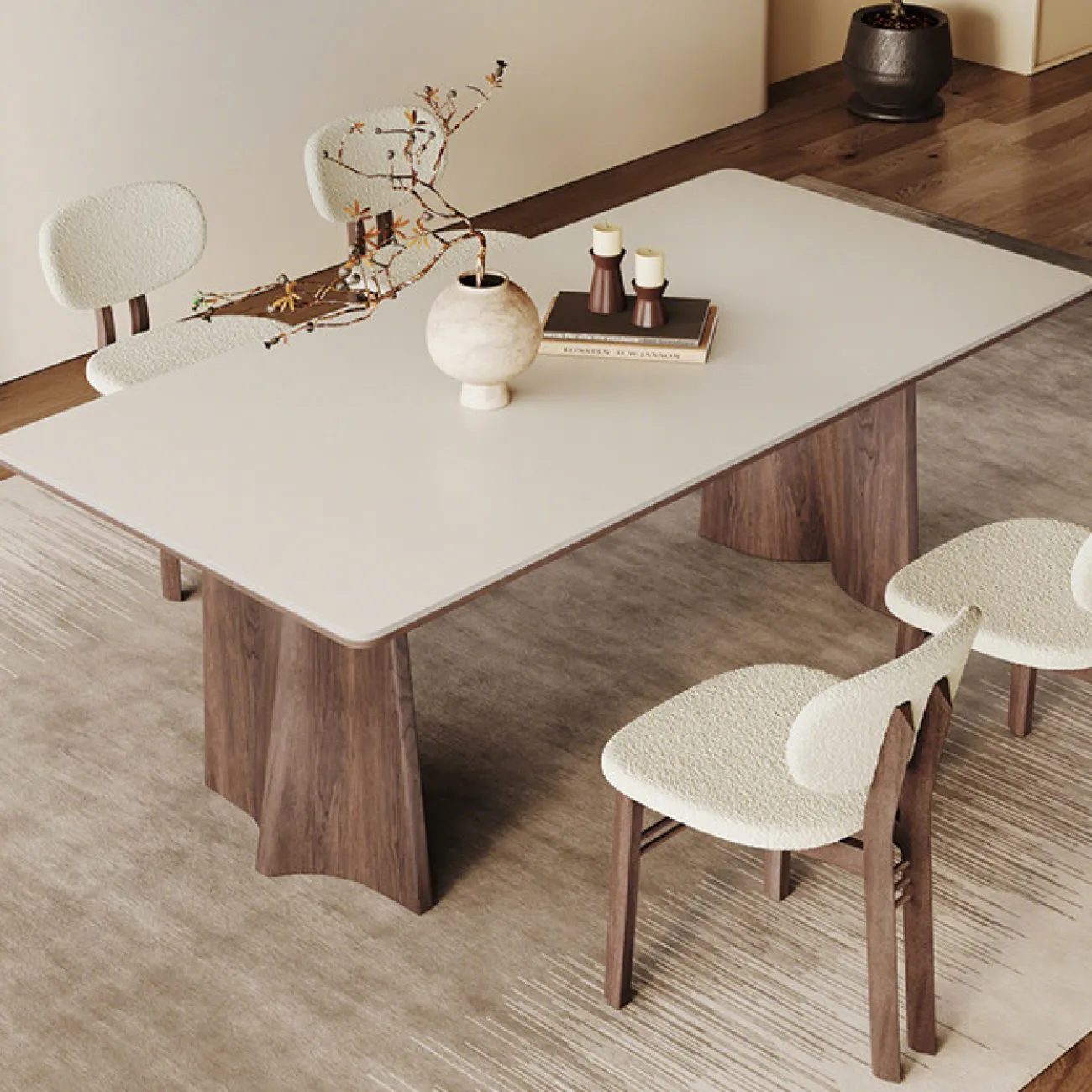 Элегантный обеденный стол Auguste от LaLume с мраморной столешницей OS40332-32 Элегантный обеденный стол Auguste от LaLume с мраморной столешницей OS40332-32