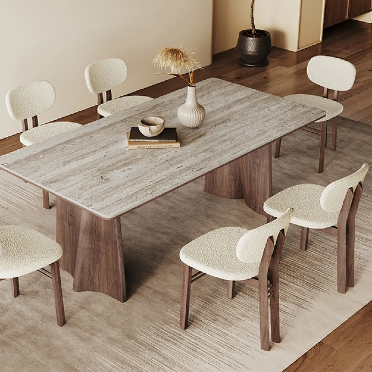 Элегантный обеденный стол Auguste от LaLume с мраморной столешницей OS40335-32