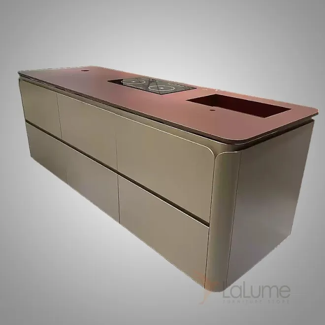 Обеденный стол-остров с подсветкой и варочной поверхностью Nova Island от LaLume NI40337-32 Обеденный стол-остров с подсветкой и варочной поверхностью Nova Island от LaLume NI40337-32