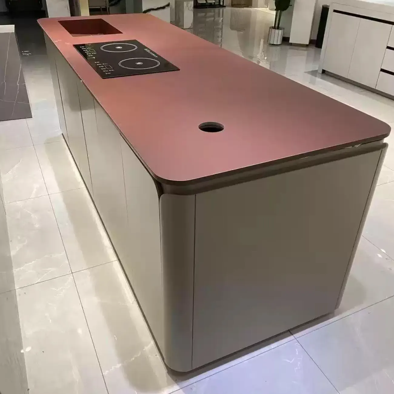 Обеденный стол-остров с подсветкой и варочной поверхностью Nova Island от LaLume NI40337-32 Обеденный стол-остров с подсветкой и варочной поверхностью Nova Island от LaLume NI40337-32