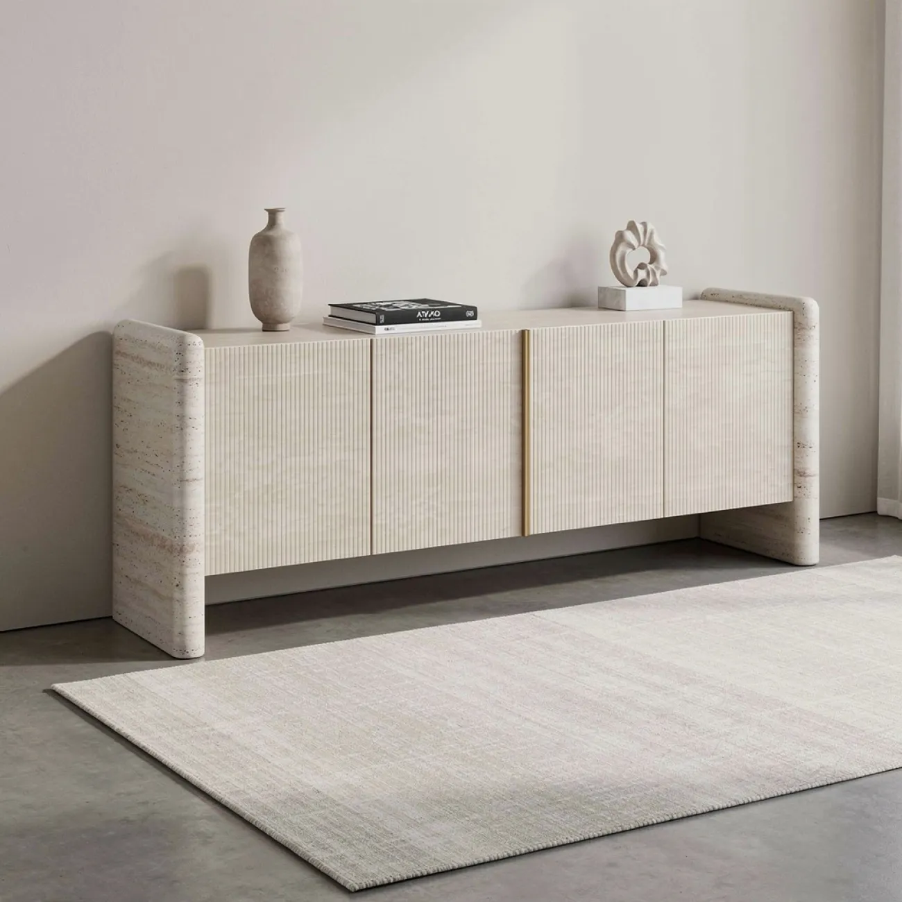 Классический комод KETUO CARRARA из травертина KC40341-32
