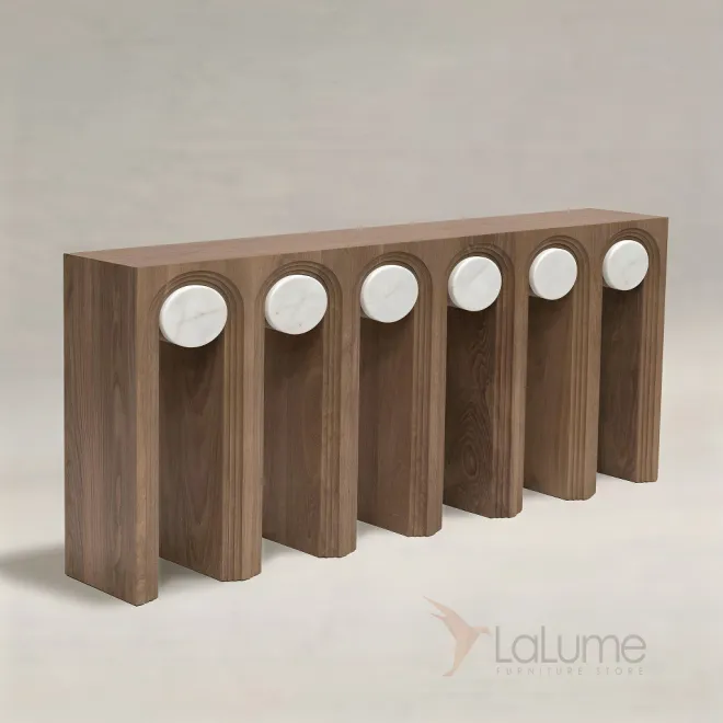 Дизайнерская консоль Timber Orbit с мраморными вставками TO40352-32 Дизайнерская консоль Timber Orbit с мраморными вставками TO40352-32