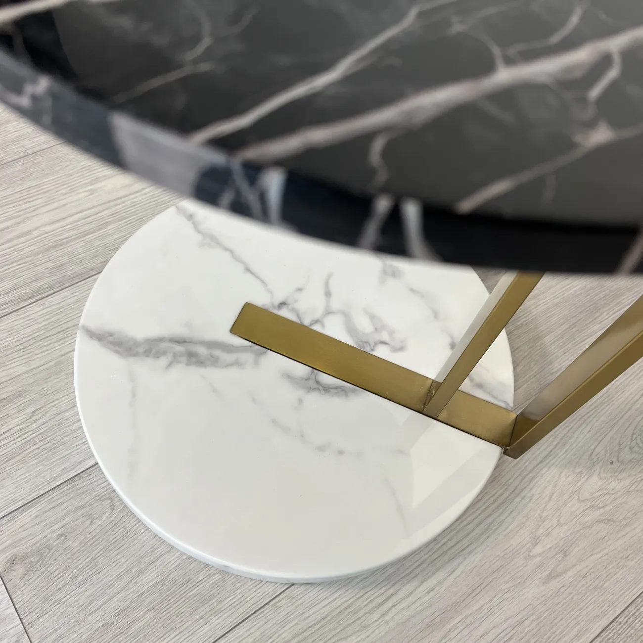 Роскошный кофейный мраморный круглый столик LaLume AR21203-23