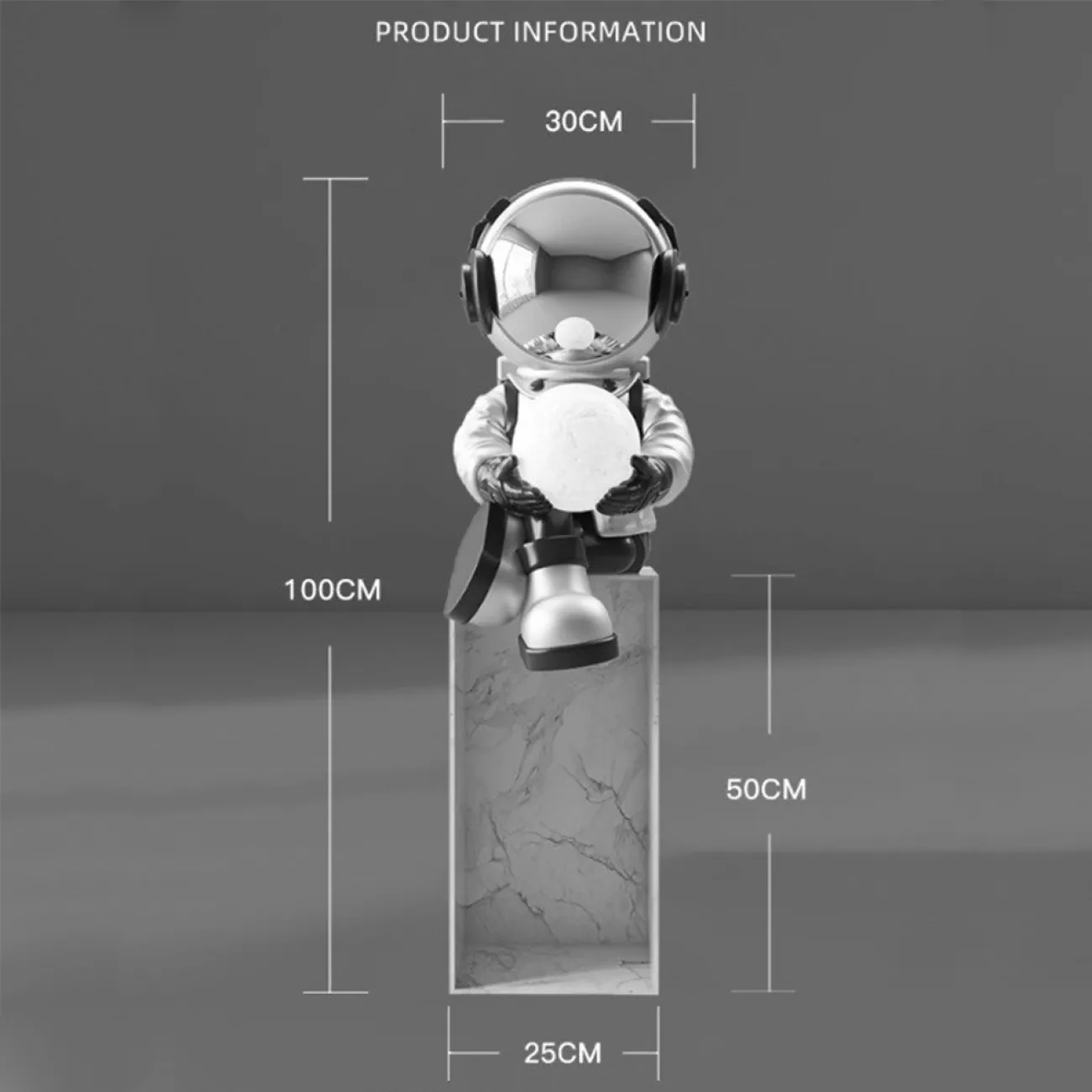 Скульптура астронавт с луной в руках  LaLume DK36807-23