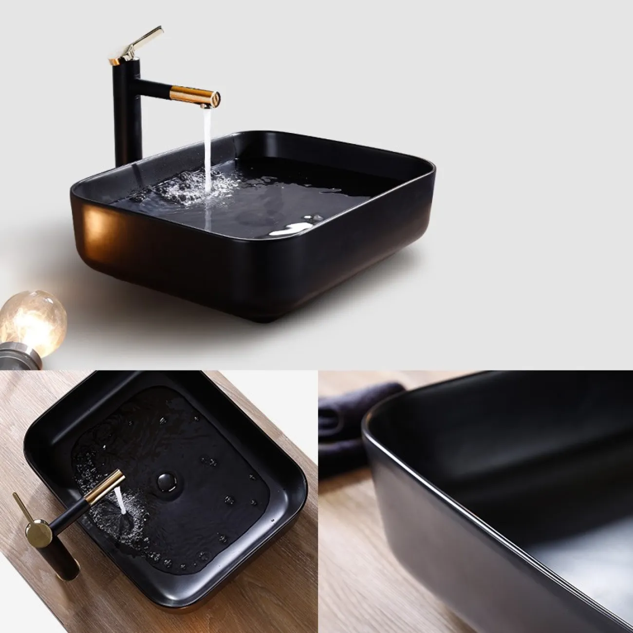 Квадратный керамический умывальник для ванной комнаты LaLume MB20659-23