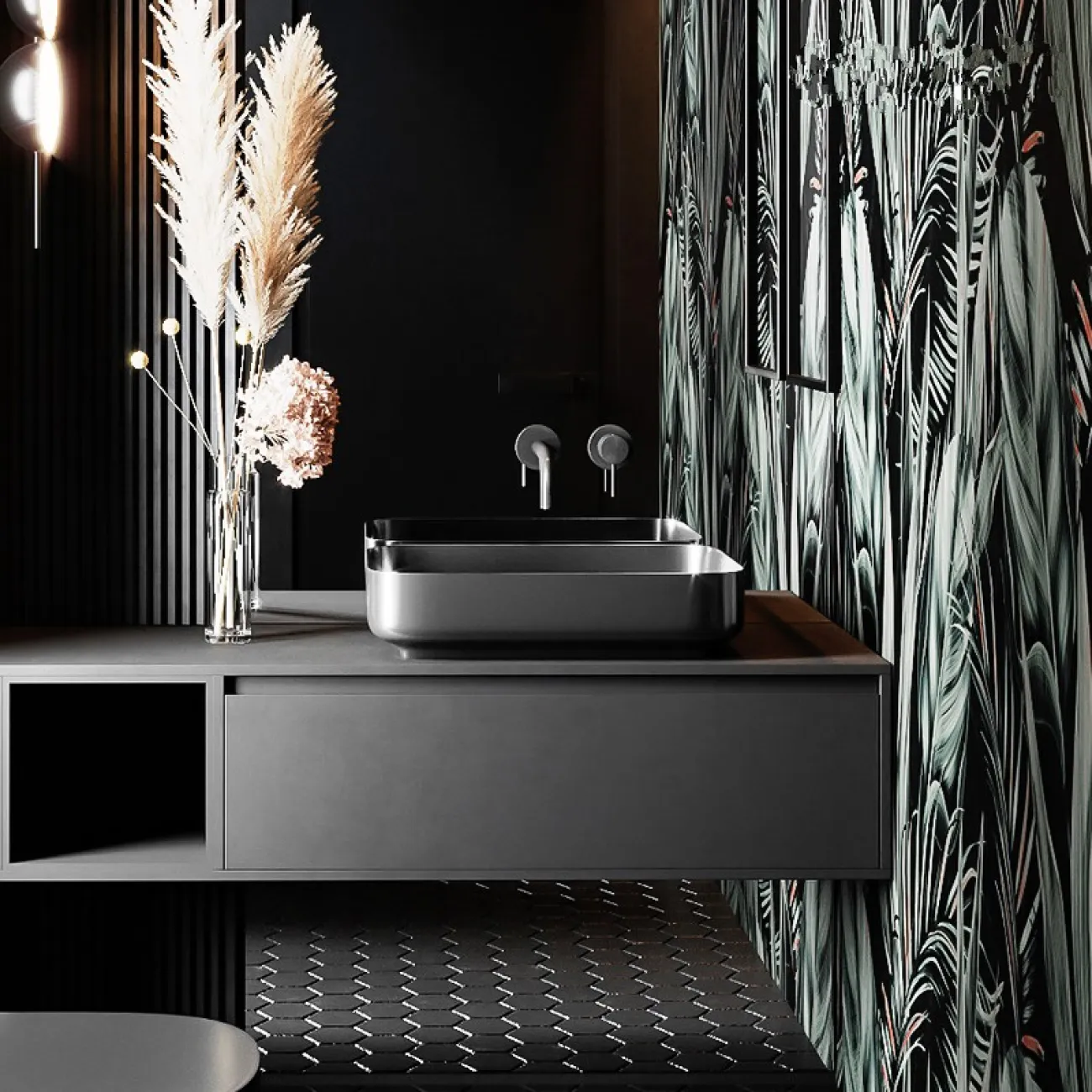 Квадратный керамический умывальник для ванной комнаты LaLume MB20659-23