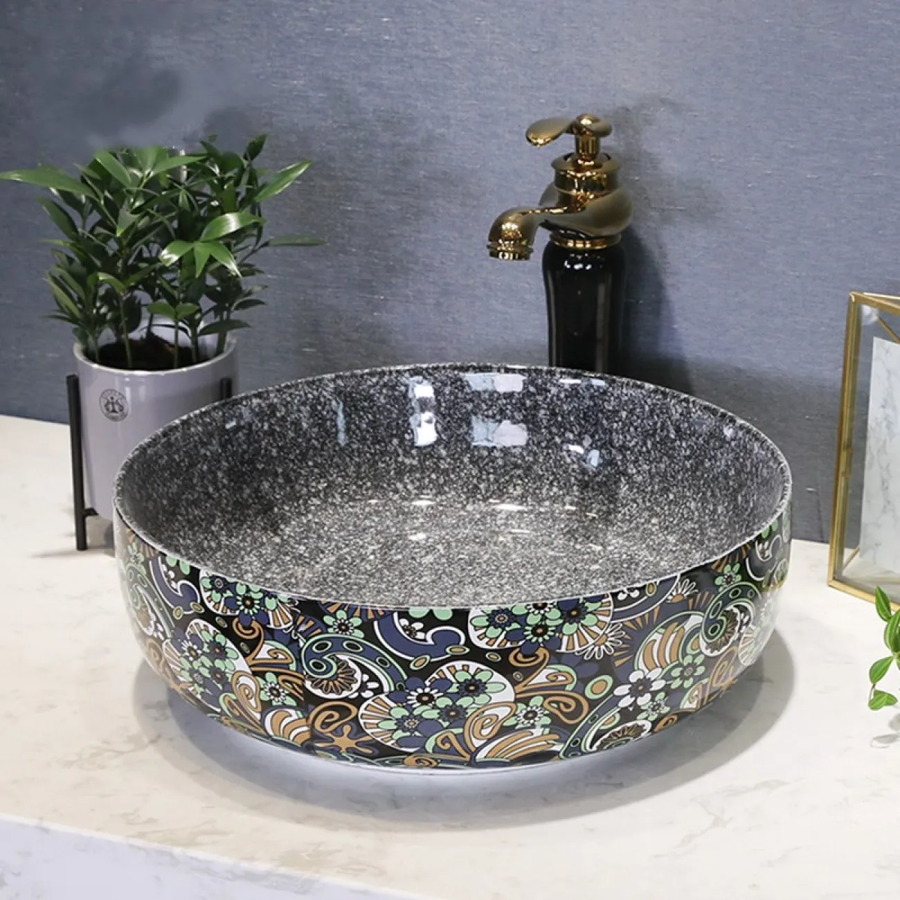 Керамическая черная раковина для ванной комнаты LaLume MB20660-23