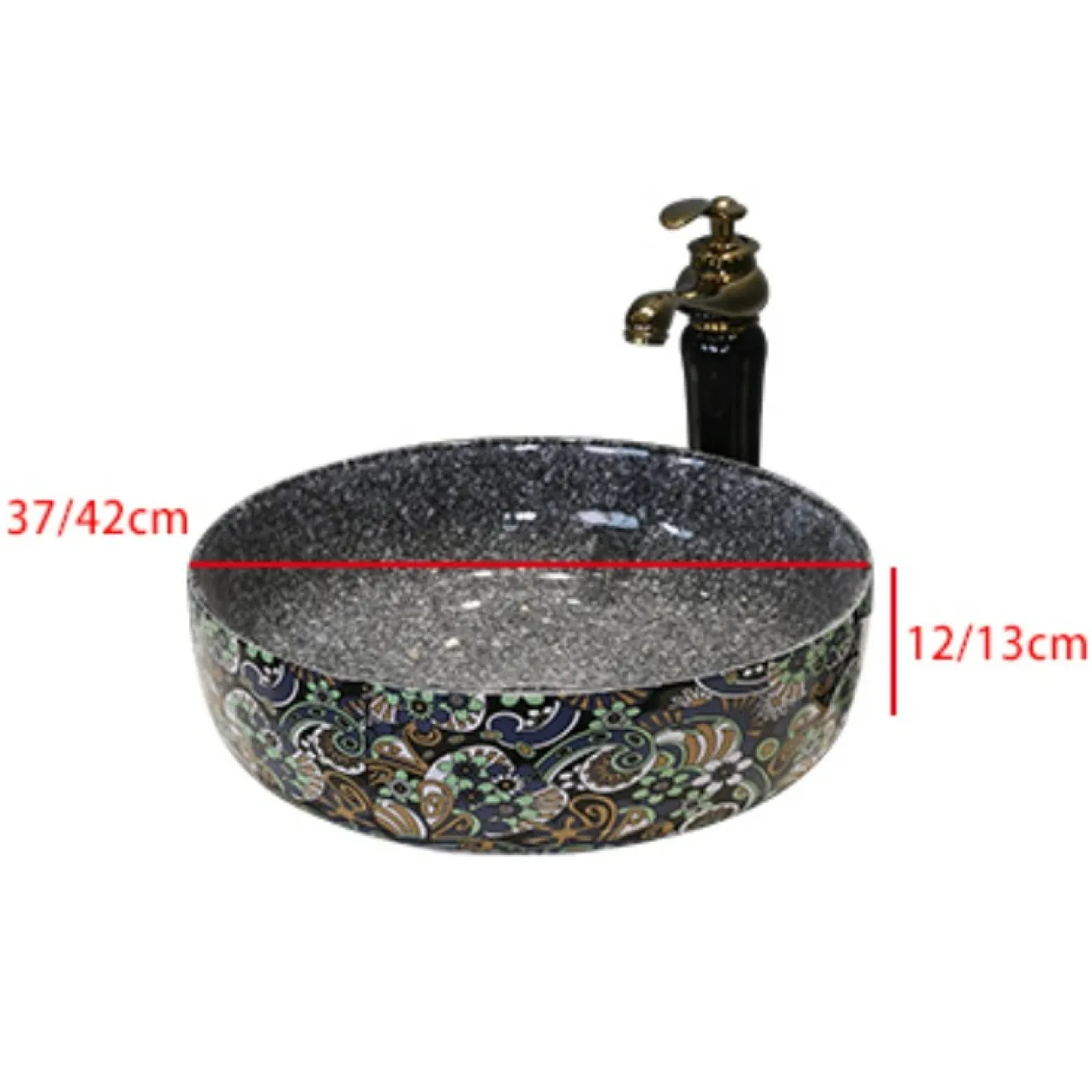 Керамическая черная раковина для ванной комнаты LaLume MB20660-23