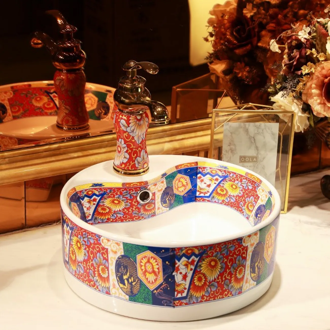 Художественный керамический умывальник для ванной комнаты LaLume MB20661-23