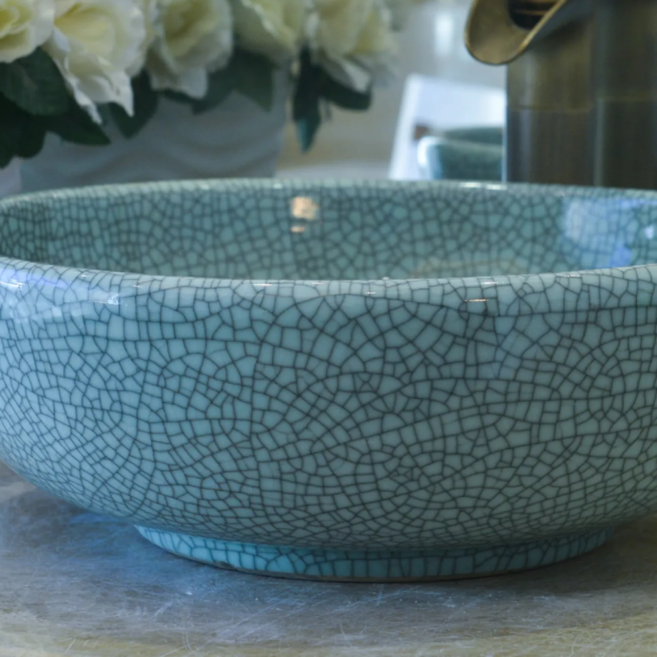 Круглая художественная раковина для ванной комнаты LaLume MB20663-23