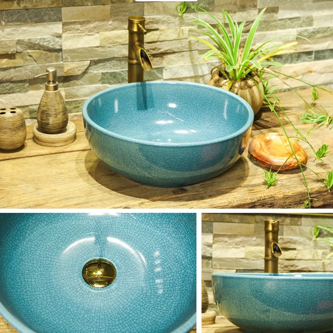 Круглая художественная раковина для ванной комнаты LaLume MB20663-23