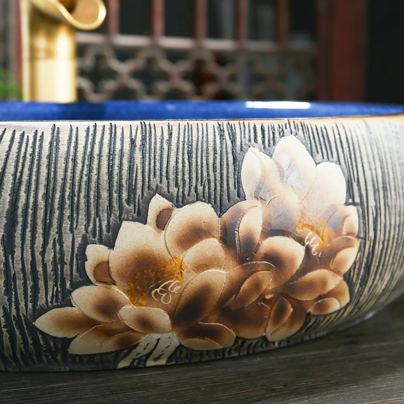 Керамический ретро умывальник  для ванной комнаты LaLume MB20666-23