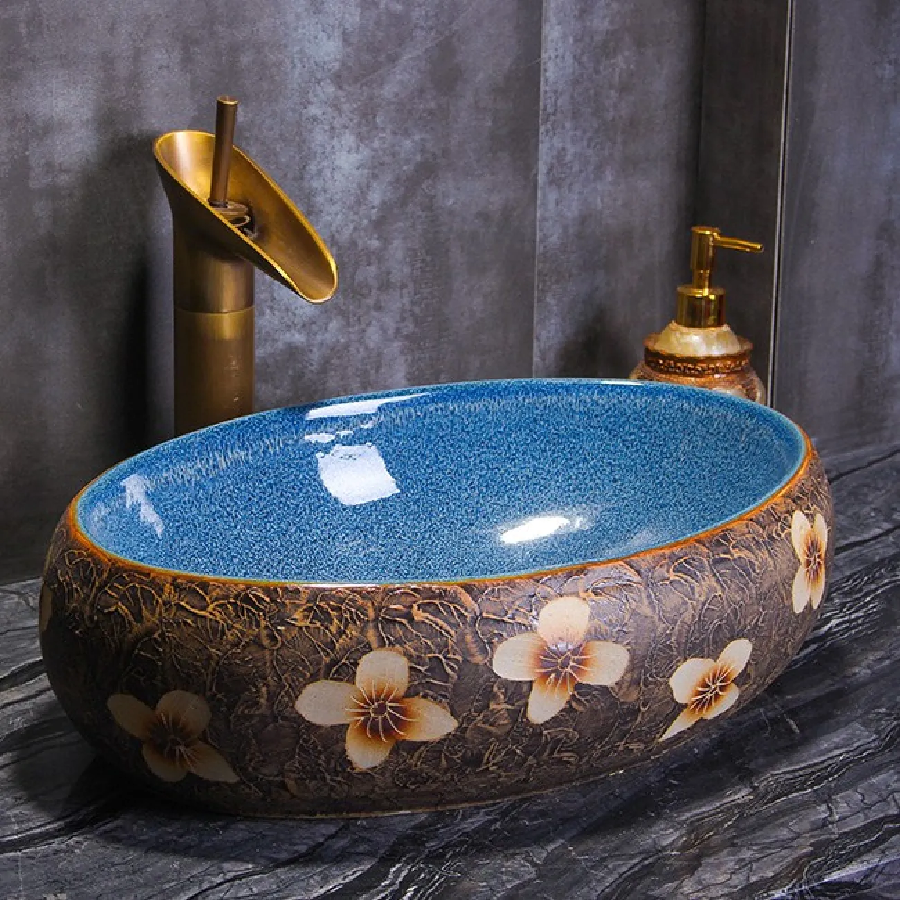 Керамический ретро умывальник  для ванной комнаты LaLume MB20666-23