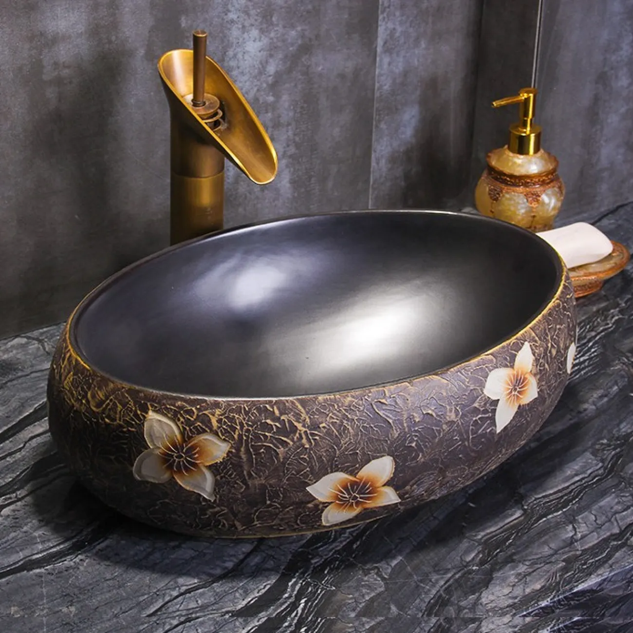 Керамический ретро умывальник  для ванной комнаты LaLume MB20666-23