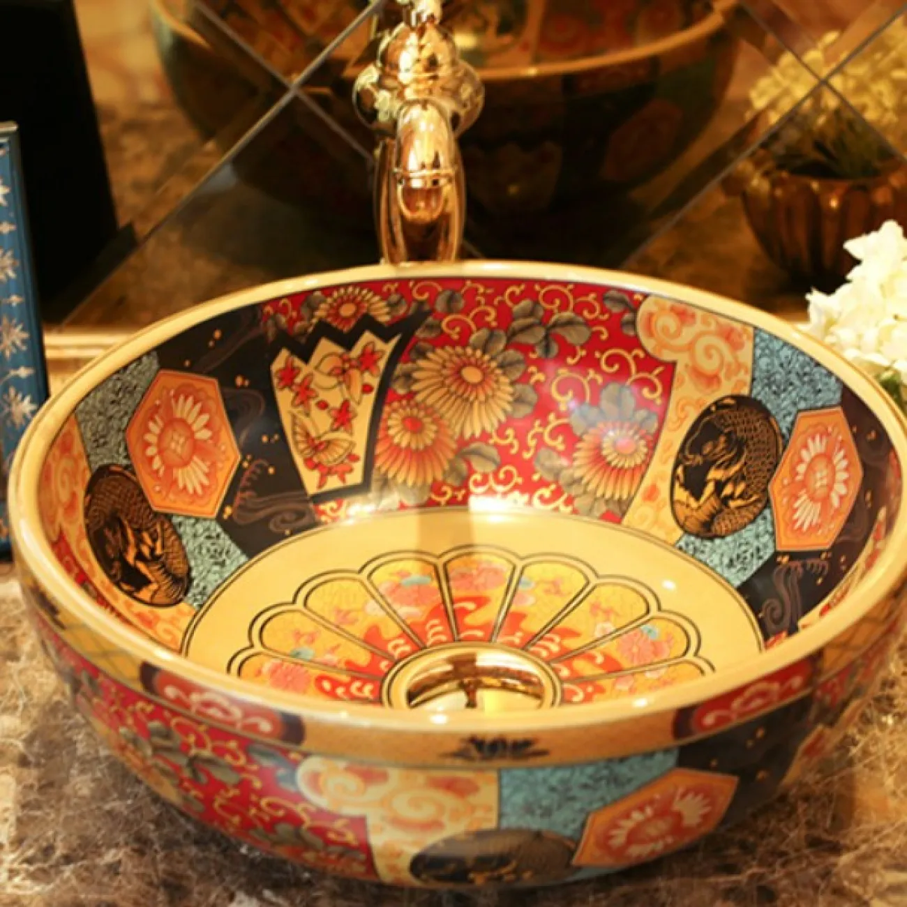 Керамический ретро умывальник для ванной комнаты LaLume MB20678-23