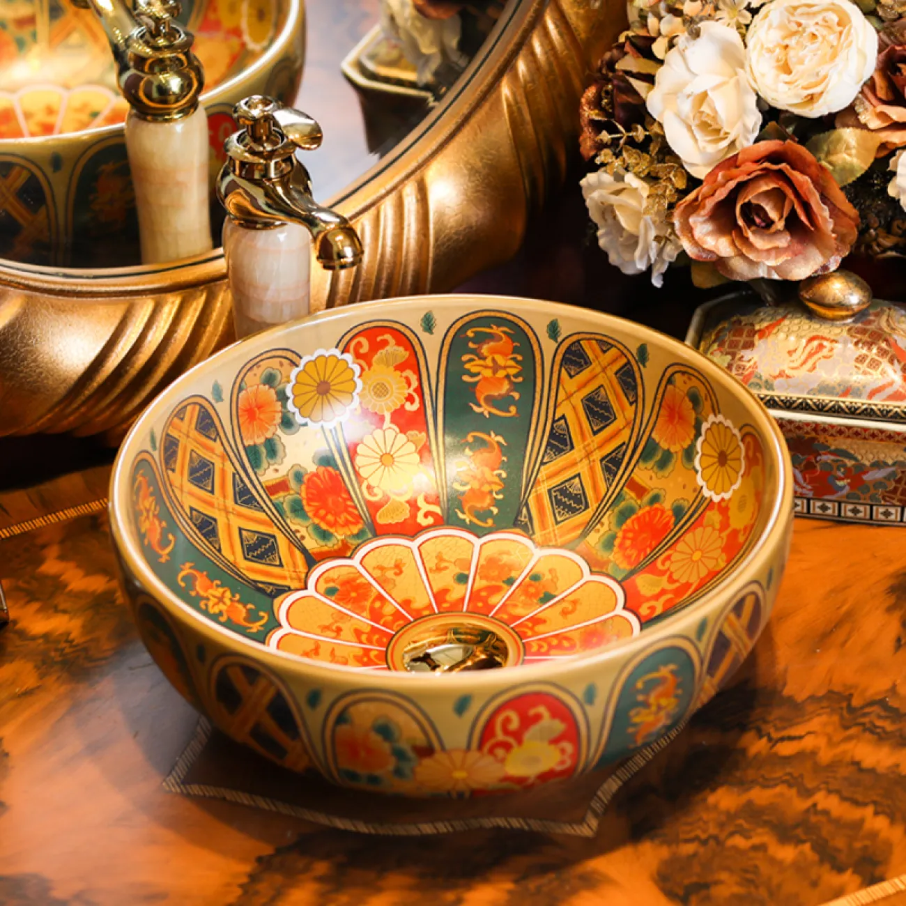 Керамический ретро умывальник для ванной комнаты LaLume MB20678-23