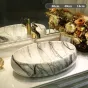 Керамический умывальник с имитацией мрамора для ванной комнаты LaLume MB20680-23