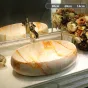 Керамический умывальник с имитацией мрамора для ванной комнаты LaLume MB20680-23