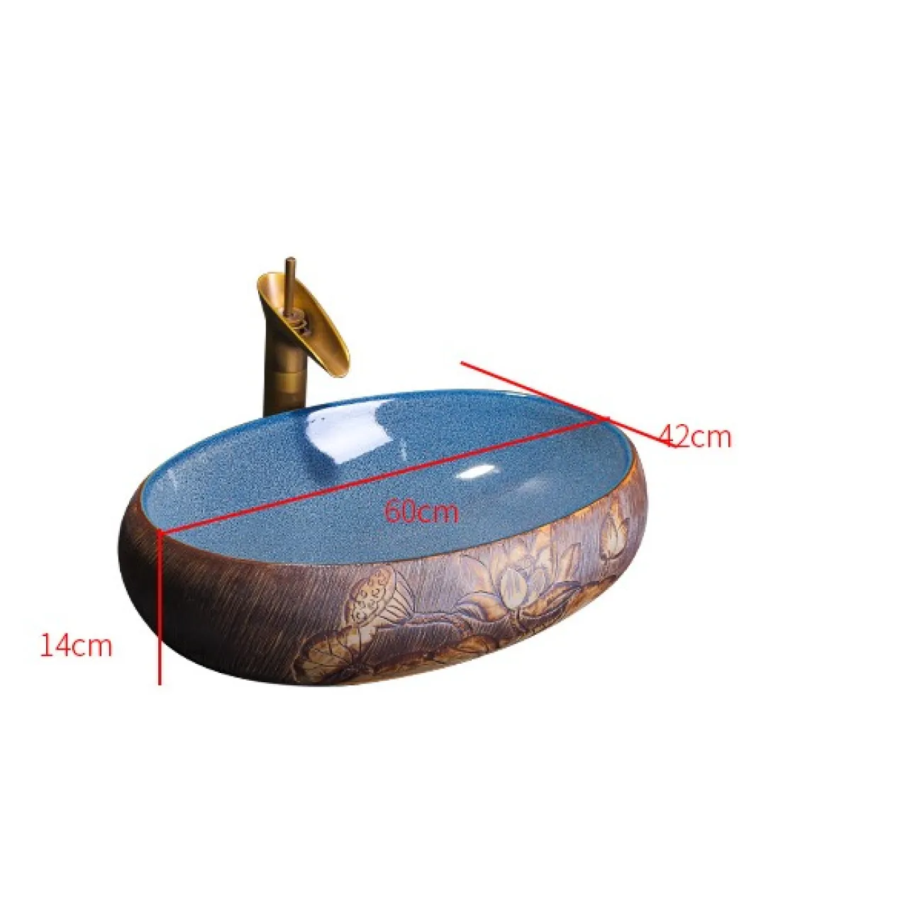 Керамический ретро умывальник для ванной комнаты LaLume MB20684-23