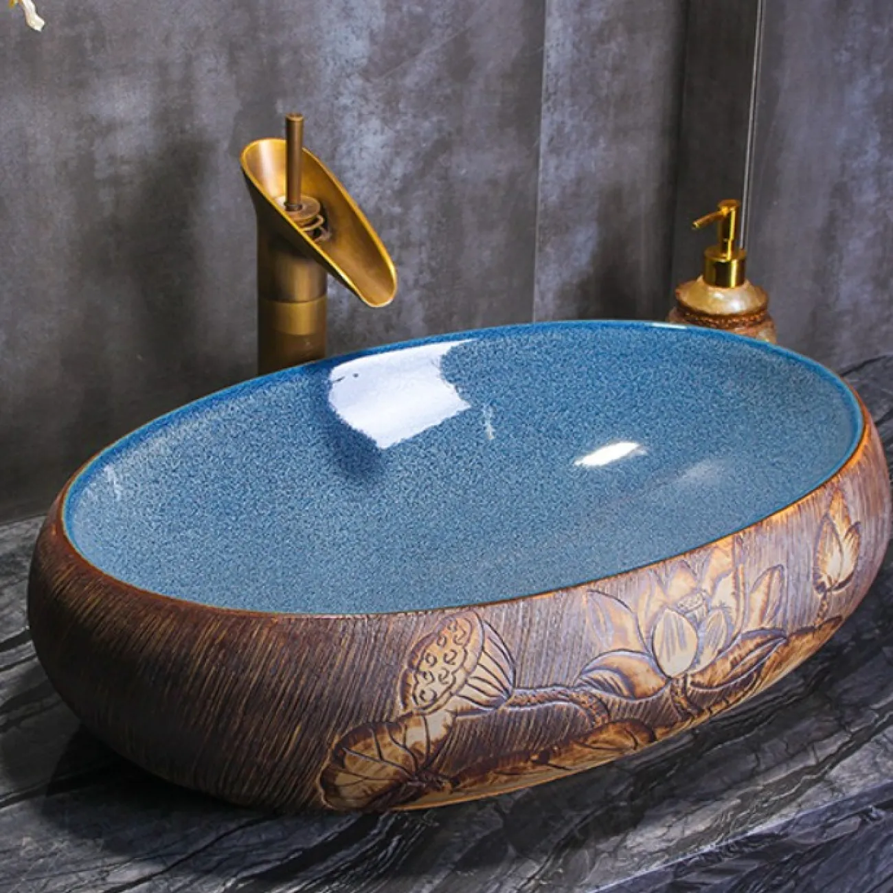 Керамический ретро умывальник для ванной комнаты LaLume MB20684-23